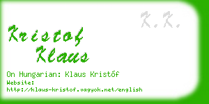 kristof klaus business card